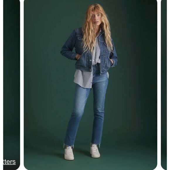 WOMEN’S SIZE 10 REG AMERICAN EAGLE DISTRESSED STRAIGHT 77 JEANS - Picture 1 of 10